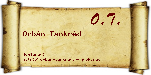 Orbán Tankréd névjegykártya